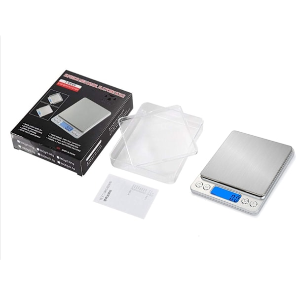 Digital köksvåg USB-laddning, 3kg/0,1g högprecision hushållsvåg, används för bakningsingredienser, smycken, frimärken och kaffe,