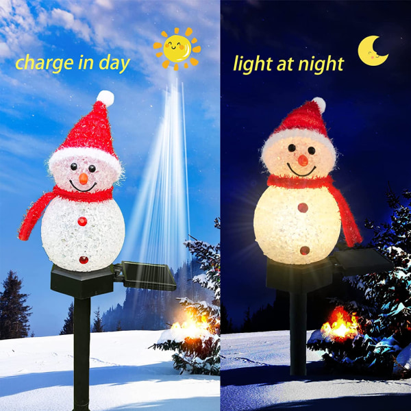 2-pack Snowman Solar Lights Christmas Solar Lights Garden