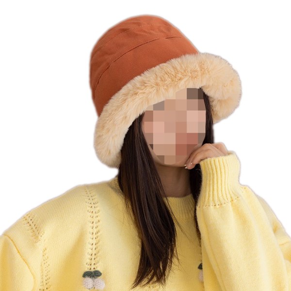 Kvinnor Vinter Faux Mocka Fur Bucket Hat