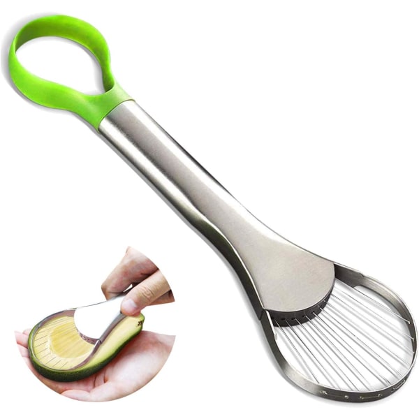 Slicer Peeler Avocado Knife Avokado Slicer Blad av rostfritt stål Kan hängas för skalning och tärning Fruktskärare Kök för avokado