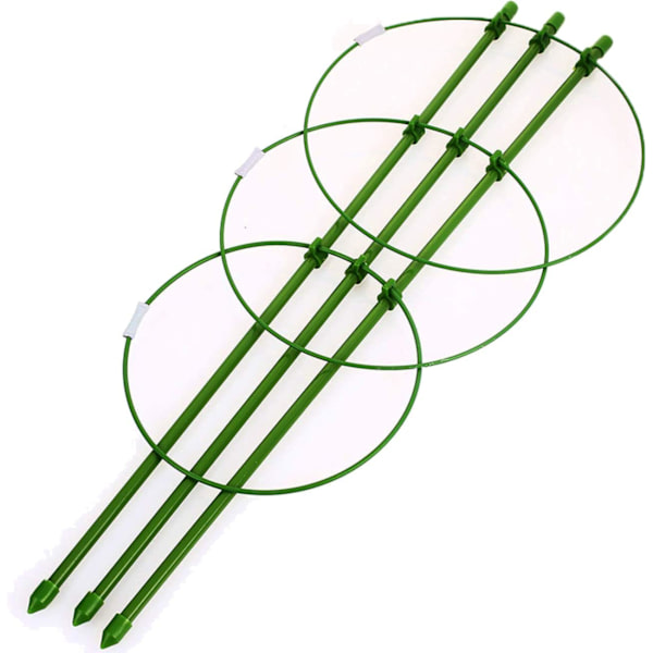 Växtstöd Burar 18 Tum Växtburar med 3 Justerbara Ringar, 3-Pack (18\")$3 Pack Växtringstöd för Krukväxter, Runt Växtstöd