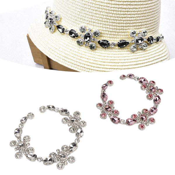 2PCS Rhinestone Trim Chain Crystal Glass Diamond Fringe Trim Chain Crafts Dekoration För Bröllopsfest