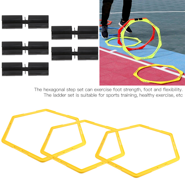 6 st Hexagon Agile Ring Polygon Fysisk Träning Hexagonal Steg Kostym Fotbollsutrustning
