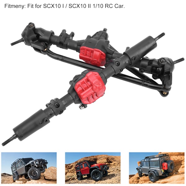 Växellåda fram och bakaxel med 2 drivaxlar för SCX10 I/SCX10 II 1/10 RC-bil