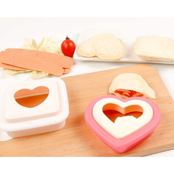 2-delad smörgåsskärare Rolig smörgåsskärare för barn och familj, hjärtformad och fyrkantig smörgåsmaskin