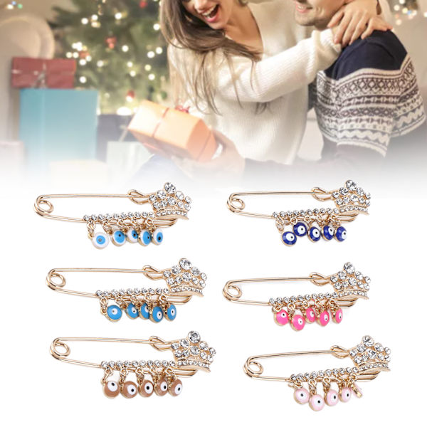 6 st brosch glänsande guld 6 färger elegant stil dekorativa attraktiva smycken för fester möten