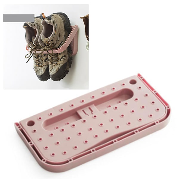 Elegant väggmonterad skoförvaring, platsbesparande design, hängande skohylla i plast med kreativ hopfällbar organizer för dörrmontering