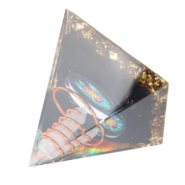 Läkande kristallpelare pyramid 6CM epoxi positiv energigenerator meditations pyramid för stressavlastning locka till sig rikedom lycklig heminredning