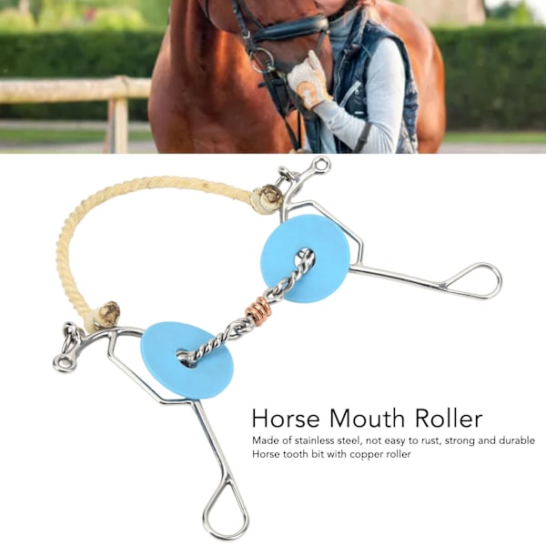 Hästbett Snaffle Rostfritt Stål Hästbett Häst Tugga Munrulle Artificiell Avelsele 135mm