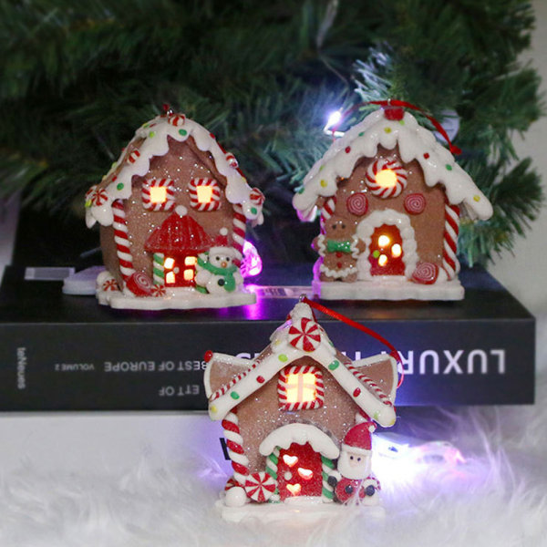 Christmas Scene Village Houses, LED Lighted Christmas