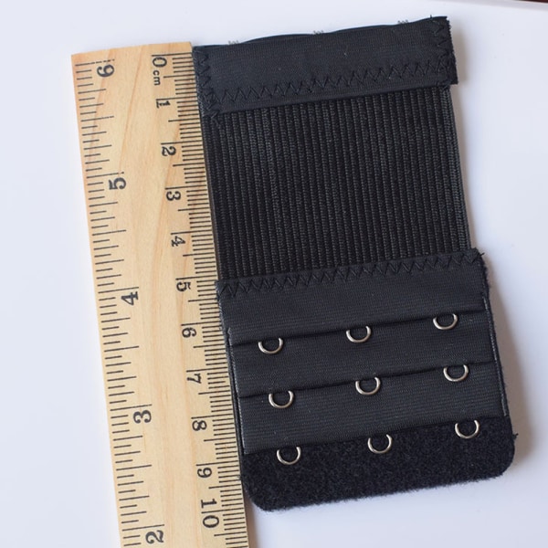 BH-förlängare 4-krokar Elastisk Stretchy BH-förlängningsrem Bekväm 3st-Pack black