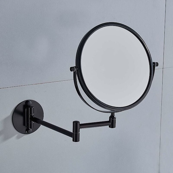 Elegant Badrumsspegel, 1X_10X Förstoring Justerbar Design för Detaljerad Närbild, Premium Matt Svart Finish för Rostfri Hållbarhet