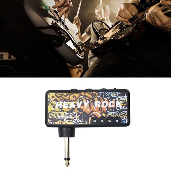 Portabla gitarr-effekter: Gitarrhörlursförstärkare, mini-gitarrförstärkare för tyst övning, heavy metal-toner justerbar distorsion volym