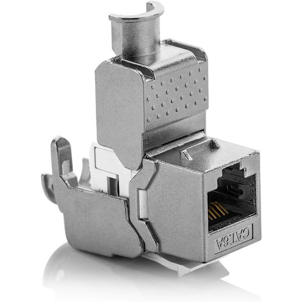 2X Modul Keystone Cat 6a Jack - Skärmad STP RJ45-kontakt Installation Snap-in Montering Okablat Cat 500Mhz 10GBit/s