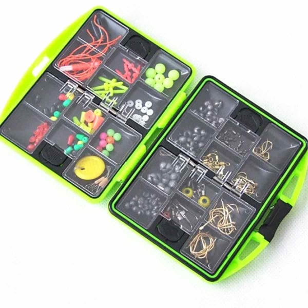Bärbar låda Fiske Tillbehör Kit Utrustning Set Krokar Lekande