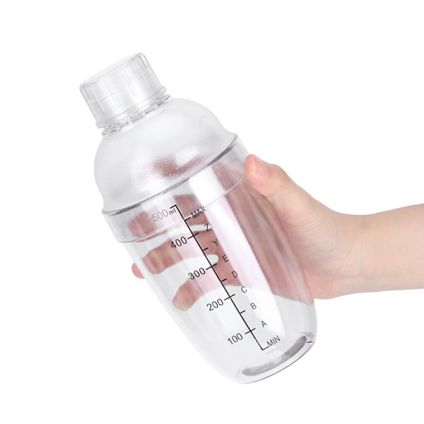 PC Cocktailshaker med skala Mjölktekanna Juicer Vinplastmugg för hem Bar Store530ml