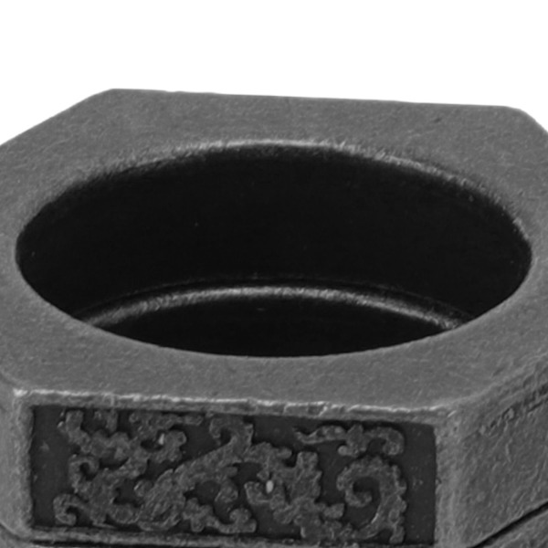 Försvar Ring Aluminiumlegering Glansig Hexagonal Fönsterbrytare för Nöd Försvar Leveranser Antik Silver