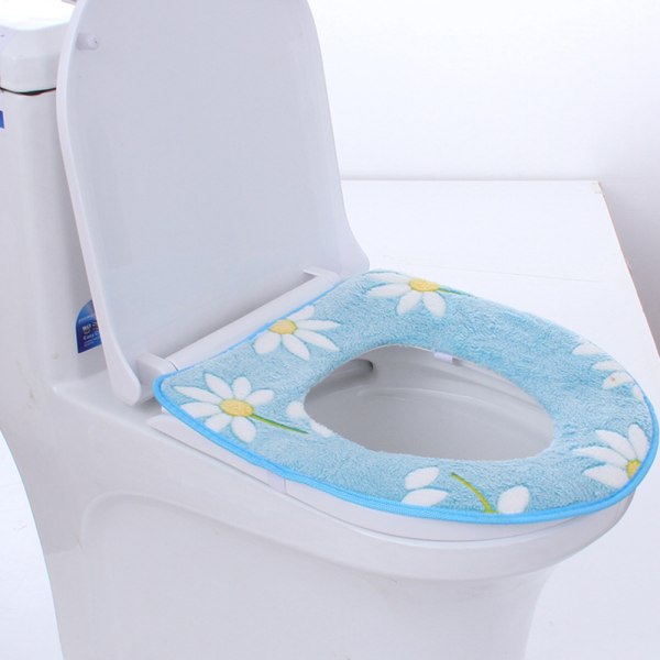 Universal blommig toalettsits, varm toalettsits, blå