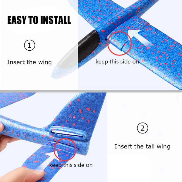 2-pack flygplanleksaker, 17,5\" stort kastskumflygplan, 2 flygplansläge, flygande leksak för barn, födelsedagspresenter för 3 4 5 6 7 8 9 10 11 12 år gamla