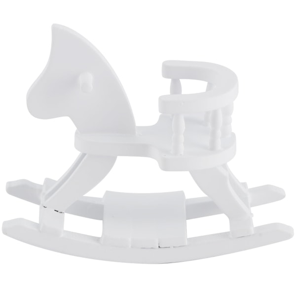 1:12 Trädocka Gunghäst Miniatyr Stol Möbler Modell Dekoration Tillbehör
