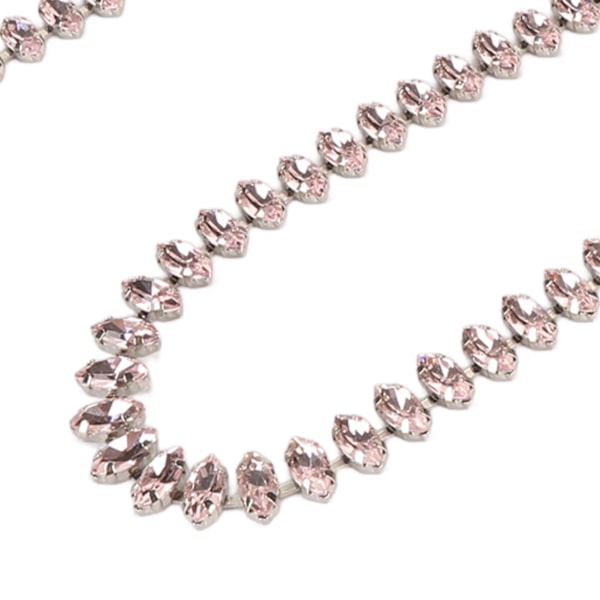 Rhinestone Klokedja 1 Yard Lång Glittrande Elegant Mångsidig Rhinestone Rem för Smycken Kläder DIY Rosa