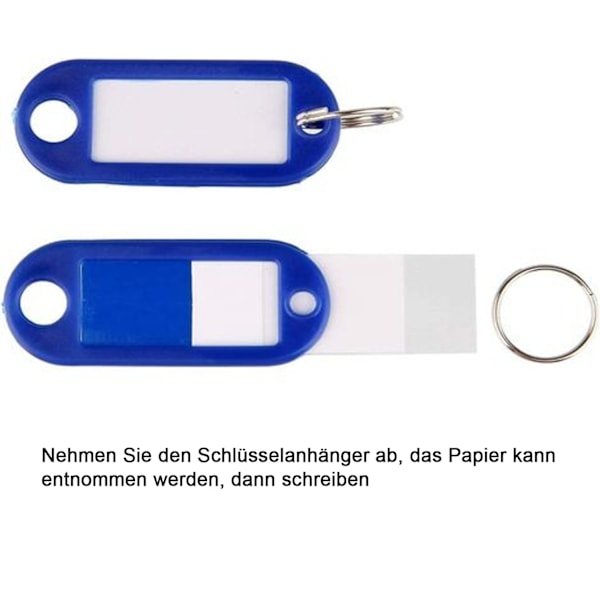 Nyckelring med skrivbara etiketter, plast