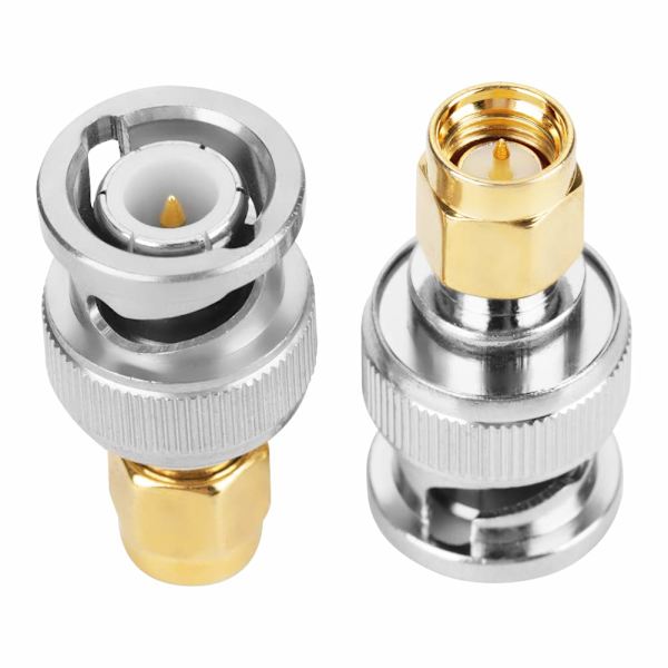 2 st BNC hane till SMA hane RF koaxialkontakt adapter testkonverterare Fint till kopparmaterial