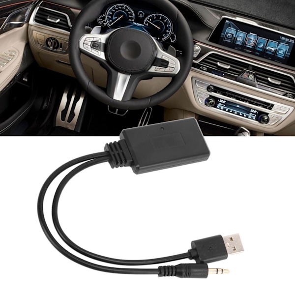 Bluetooth 5.0 AUX-adapter Förlustfri Överföring Plug and Play Radio Aux-kabel Mottagare för 1 3 5 6 7-serien