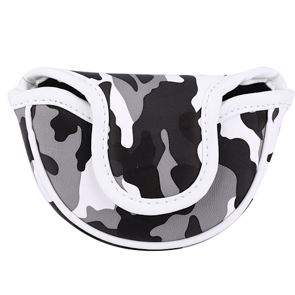 PU Läder Camouflage Halvcirkel Vattentät Magnetisk Spänne Golf Putter Huvudskydd Klubbhuvudskydd TillbehörCamouflage Grå