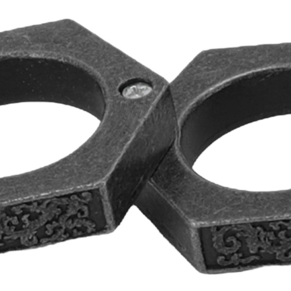 Försvar Ring Aluminiumlegering Glansig Hexagonal Fönsterbrytare för Nöd Försvar Leveranser Antik Silver