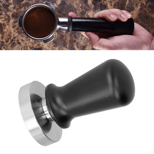 58mm Kaffepulvertamper i Rostfritt Stål, Kaffepresshammare, Tillbehör för Köket, Svart