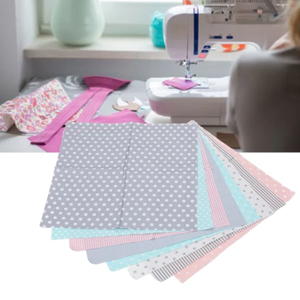 8 st Quilttyg Mjukt Andningsbart Hudvänligt Bomullssömnadstyg för DIY Hantverkskläder 50x50cm Rosa Grå