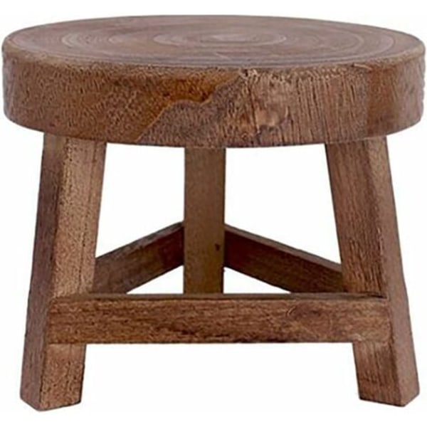 Mini Vintage Trä Blomkruka Pall, Blomkruka Hylla, Pall för Inomhus Utomhus Trädgård Dekor, 7\" x 6\" HQHPWSCR