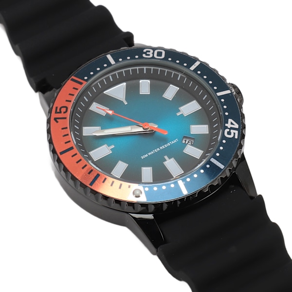 Roterande Bezel Klocka Självlysande Automatisk Datum Analog Display Kalender Vattentät Herr Automatisk Klocka Svart Orange