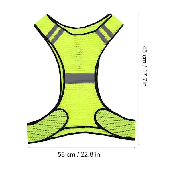 LED Fluorescerande Nattlöpningsväst Utomhus Sport Säkerhetsreflekterande Väst Fluorescerande Gul