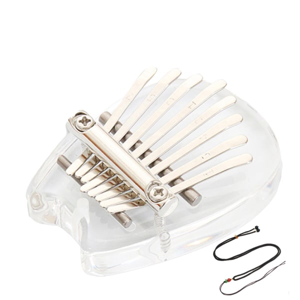 8 tangenter Mini Kalimba tum piano genomskinlig akryl finger piano med