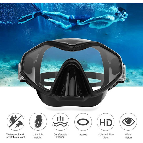 Vuxen dykglasögon, anti-imma dykmask, snorkelglasögon, UV-skydd simglasögon