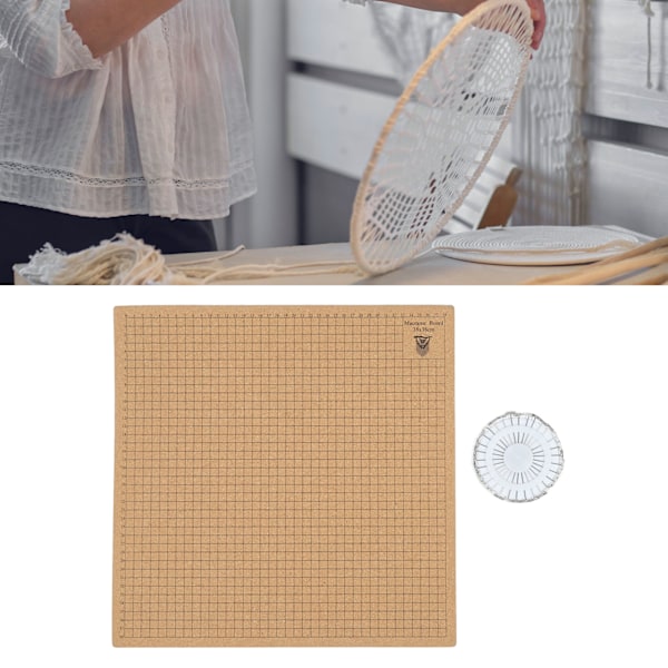 Makramébräda Dubbelsidig Makraméprojektbräda DIY Rutnät Flätbräda med Nålar för Smyckestillverkning Armbandsdisplay 38x38 cm