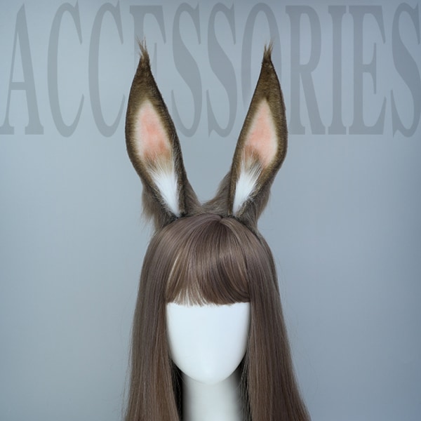 Plysch Furry Bunny Headwear konstgjorda kaninöra Pannband