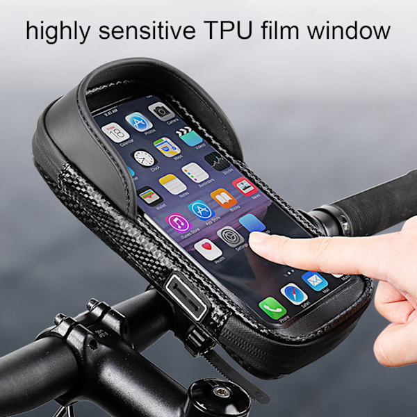 Cykeltelefonhållare EVA krossbeständig solskydd justerbar vinkel vattentät plånboksdesign cykeltelefonväska för 6,5-tums telefon