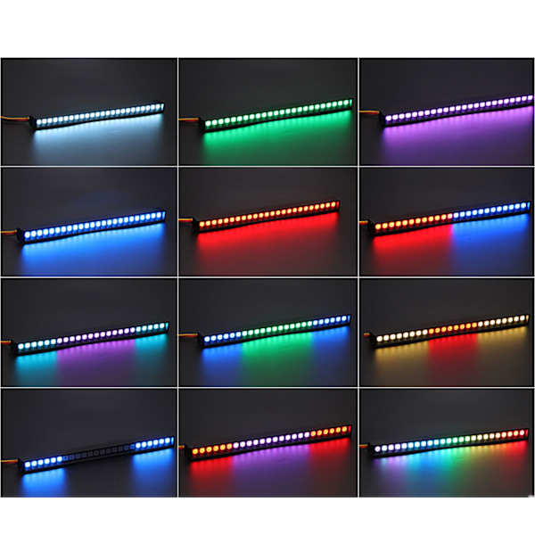 7 färger RC bil tak LED ljusramp 20 ljuseffekter 24LED taklampor för 1/10 fjärrkontrollbil Universal