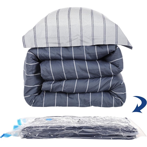 SONGMICS Vakuumpåsar, 15-pack förvaringsväskor, kompressionspåsar, återanvändbara för sängkläder, kläder, kuddar och täcken, 4 stora (80x100cm), 6 medelstora