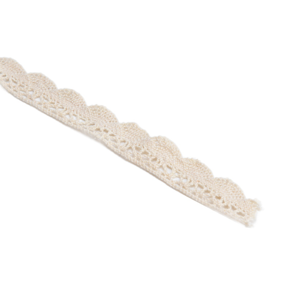 Spetsband DIY Bomulls Nät 2cm Bredd 20 Yards Elegant Tyg Spets Trim för Gardin Kläder Bordsduk Presentpaket Beige