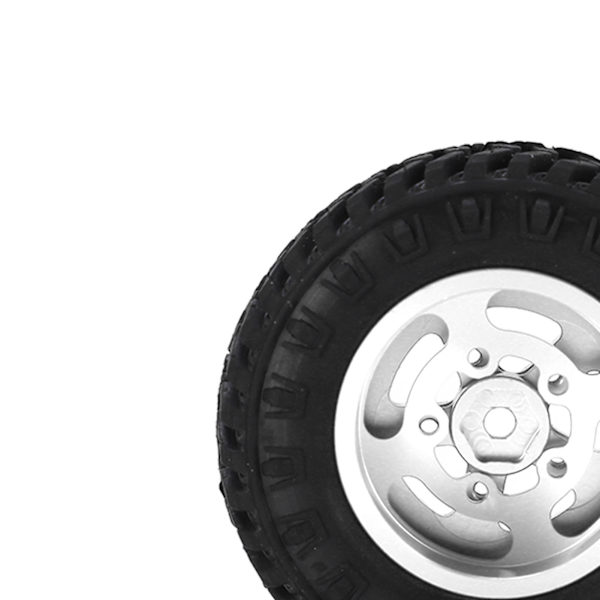 4 st 55 mm främre och bakre gummidäck och 5-ekrade fälgar i metall för AXIAL SCX24 1/24 RC-bilSilver