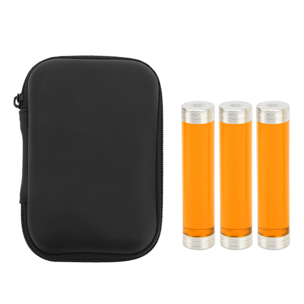 Nyhet Snurrande Penna 3 Sektioner Akryl Magnet Fidget Rullande Finger Roterande Penna med Läderfodral Orange