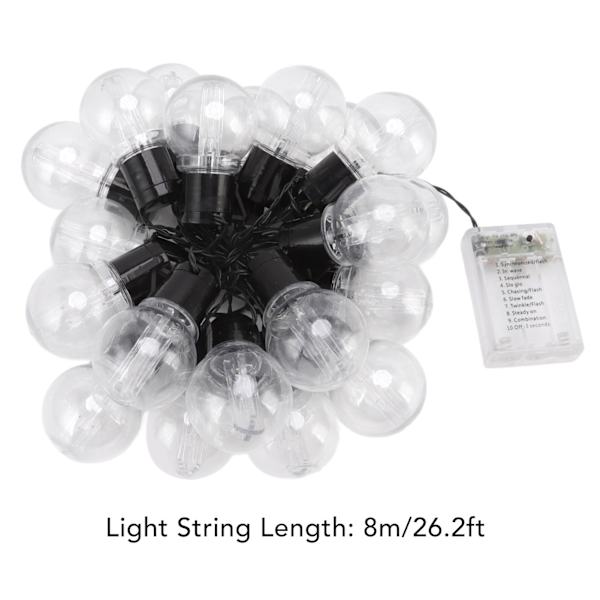 LED-slingor 20 LED-lampor Vattentäta utomhus ljusslingor för trädgård Bakgård Veranda Bistro Camping 26,2 fot