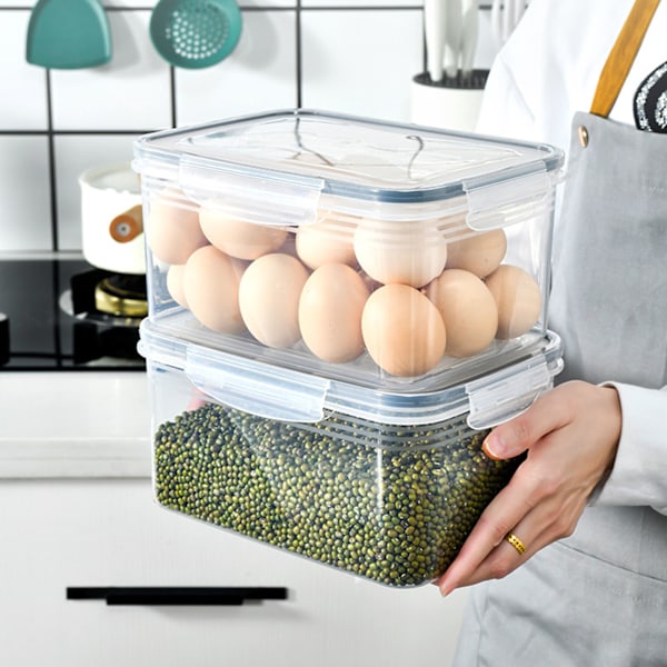 Frukt- och grönsaksförvaring, Innovativ grönsaksbehållare med snabbdräneringsfunktion för effektiv vattenavlägsning, Transparent design för tydlig synlighet,