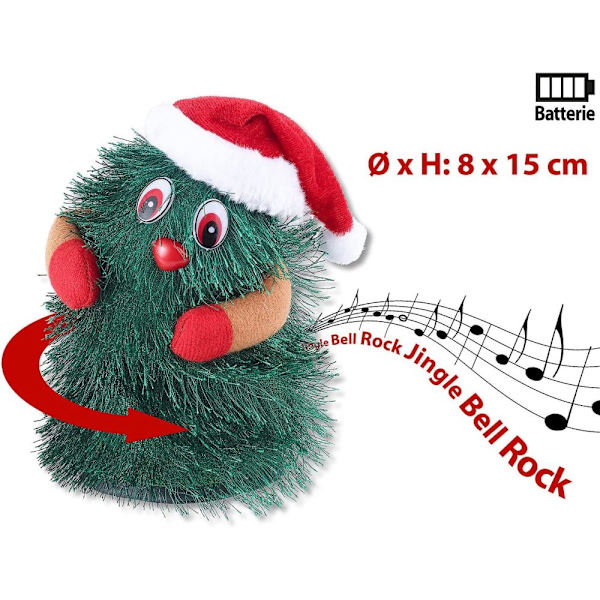 infactory Julgran: Sjungande och dansande julgran Liten gungande julgran, 15 cm (Dansande julgran)
