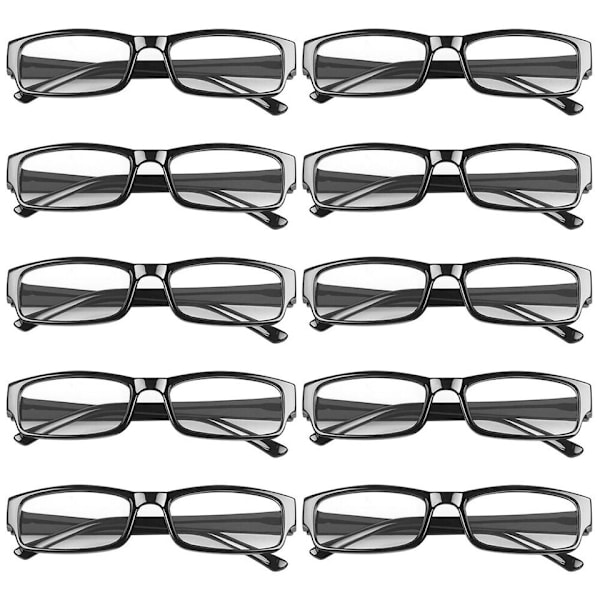 10/20-pack läsglasögon läshjälp visuell hjälp svart 1.0 till 4.0 kvinnor män DE