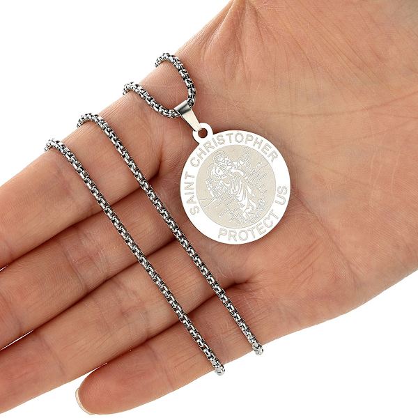 Philip Jones St Christopher-halsband i rostfritt stål för män